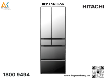 Tủ lạnh 6 cánh Hitachi Inverter 617 lít Multi Door R-HW620RV X
